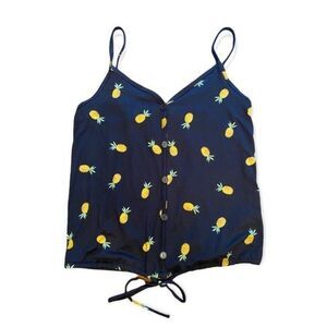 Womens Love Wins Pineapple Tie Front Tank - Sz XS